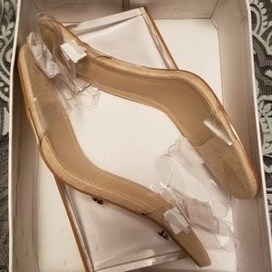 Clear 2 Part Wedges NUDE -9US  7EURO UK40